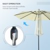 Outsunny 3(m) Tilting Parasol Garden Umbrellas, Outdoor Sun Shade with 8 Ribs, Tilt and Crank Handle for Balcony, Bench, Garden - Beige