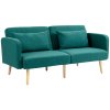 HOMCOM Click Clack Sofa Bed, 3 Seater Sofa, Convertible Bed Settee, Modern Fabric Loveseat Sofa Couch with 2 Cushions for Living Room, Guest Room