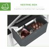 PawHut Large Chicken Coop with Run Garden Hen House Poultry Coops Cages with Nesting Box Wooden 204 x 85 x 93cm, Grey