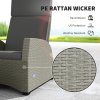 Outsunny 5 Pieces PE Rattan Garden Furniture Set, Wicker Outdoor Furniture Set with Reclining Chairs, Coffee Table, Footstools and Thick Cushions for Balcony, Patio, Charcoal Grey