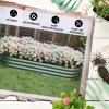 Outsunny Galvanised Raised Beds for Garden, Metal Elevated Planter Box with Safety Edging, Easy DIY for Growing Flowers, Herbs, Succulents, 150 x 62 x 30cm, Green