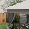 Outsunny 3(m) x 3(m) Garden Gazebo, Double Roof Outdoor Gazebo Canopy Shelter with Netting, Solid Steel Frame, for Garden, Lawn and Deck, Light Grey