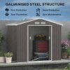 Outsunny 7 x 4ft Metal Garden Shed, Outdoor Storage Tool House with Ventilation Slots, Foundation Kit and Lockable Double Doors, Grey