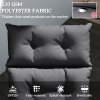Outsunny Sun Lounger Cushions Only, 190x56x10cm Garden Lounge Chair Cushions, UPF20+ 220gsm Fabric, Thick Sunbed Replacement Pads with 6 Ties, Dark Grey