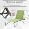 Outsunny Portable Outdoor Chaise Lounge Sun Lounger with Adjustable Back, Breathable Texteline, Green