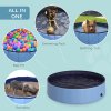 PawHut Foldable Dog Paddling Pool Pet Cat Swimming Pool Indoor/Outdoor Collapsible Summer Bathing Tub Shower Tub Puppy Washer (120 x 30H cm, Blue)