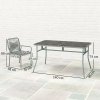 Outsunny 5 Piece Wicker Garden Dining Set, PE Rattan Garden Furniture Set with 4 Stackable Chairs, Tempered Glass Top Table and Cushions, Outdoor Table and Chairs for Patio, Conservatory, Light Grey