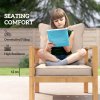Outsunny Garden Chair Cushion Set with 1 Seat Cushion and 1 Back Pad for Dining Chair, Bench, Swing, Sofa, Water Repellent Outdoor Seat Pads for Indoor Outdoor Use, Beige