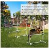 PawHut Dog Agility Equipment Training Height Adjustable Jumps Hurdle 4 Pieces with Carrying Bag for Outdoor, White