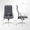 HOMCOM Office Chair, Fabric Computer Desk Chair with High Back, Swivel Wheels, Armrest, Tilting Function, Height Adjustable for Home, Grey