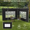 Outsunny Gazebo Side Panels with Window for 3x3(m) or 3x4m Pop Up Gazebo, 2 Pack Sides Replacement, Black