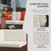 Outsunny 7 Pieces PE Rattan Garden Furniture Set with Thick Padded Cushion, Patio Garden Corner Sofa Sets with Glass Coffee Table and Pillows, Buckle Structure, Mixed Brown