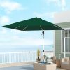 Outsunny 3 x 3(m) Cantilever Roma Parasol, Square Garden Umbrella with Cross Base, Crank Handle, Tilt, 360 Rotation and Aluminium Frame, Green