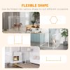 PawHut 2 in 1 Multifunctional Dog Pen, Safety Pet Gate, 6 Panels Dog Playpen with Double-Locking Door, Foldable Dog Barrier for Medium Dogs, 90Hcm - White