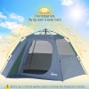 Outsunny 3-4 Person Pop-Up Camping Tent Hiking Family Travel Shelter Portable Double Layer Automatic Outdoor Olive Green
