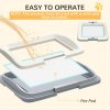 PawHut Dog Toilet Tray, Dog Litter Pee Pad Tray for Training Dogs, Dog Potty Tray Puppy Tray Pad Holder for Indoor, Balcony, Outdoor, 47 x 34 x 6cm