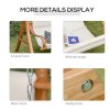 Outsunny Wooden Garden Swing Chair A-Frame Wood Log Swing Bench Chair With Canopy and Cushion for Patio Garden Yard