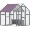 PawHut Chicken Run, Large Wooden Walk In Chicken Coop with Waterproof Cover, Split Door, 2 Nesting Boxes, 2 Roosting Bars, Poultry Hen Cage for 6-8 Chickens, Ducks, Geese, Rabbits, 1.7 x 1.8 x 1.8 m