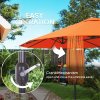 Outsunny 4.6m Large Garden Parasol Double-Sided Sun Umbrella Patio Market Canopy Shade Outdoor Orange - NO BASE