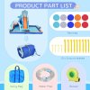 Outsunny Kids Bouncy Castle Inflatable Water Park 6 in 1 for Children Shark-Themed with Slide, Pool, Climbing Wall, Water Cannon for 3-8 Years