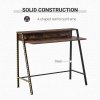 HOMCOM Writing Desk Computer Table Home Office PC Laptop Workstation Storage Shelf 100L x 45W cm Rustic Brown