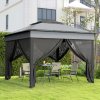 Outsunny 3 x 3(m) Pop Up Gazebo with Netting and Carrying Bag, Party Tent Instant Event Shelter, Height Adjustable and UV-Resistant, for Garden, Patio, Grey