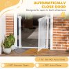 PawHut Pressure Fit Safety Gate for Doorways and Staircases, Dog Gate w/ Auto Closing Door, Pet Barrier for Hallways w/ Double Locking, Openings 75-82 cm - White