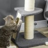 PawHut Cat Tree Tower, Cat Activity Centre, with Sisal Scratching Post, Multi Level Cat Climbing Frame Indoor, 48 x 48 x 92 cm, Dark Grey
