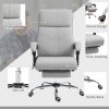 Vinsetto Office Chair with 4-point Vibration Massage and Heat, PU Leather High Back Recliner Desk Chair with Adjustable Height, Armrest, Footrest, Swivel Computer Chair for Home, Light Grey