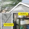 Outsunny 8 x 6ft Plastic Garden Storage Shed with Foundation Kit, Polypropylene Outdoor Storage Tool House with Ventilation Slots and Lockable Door, Light Grey