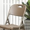 Outsunny 6 Seater Garden Dining Set, Rattan-Style HDPE Garden Furniture Set, Outdoor Dining Table and Chairs with 6 Armchairs and Rectangular Plastic Top Table for Patio, Balcony, Dark Brown