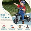 AIYAPLAY Kids Trike, Toddler Tricycle for 2 to 5 Years, with Adjustable Seat, Pedal, Front Rear Baskets, 3 Wheels Kids Bike Gift for Boys and Girls, Black