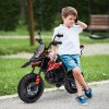 AIYAPLAY 12V Kids Motorcycle, Aprilia Licensed Kids Electric Motorbike with Training Wheels, Spring Suspension, LED Light, Music, USB, Kids Electric Bike for Boys, Girls, Red/Black