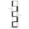 HOMCOM Modern 5-Tier Bookshelf, Freestanding Bookcase Storage Shelving for Living Room Home Office Study