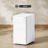 Vinsetto 3-Drawer Mobile Filing Cabinet, Steel Lockable File Cabinet for A4, Legal, Letter, Compact Under Desk Storage Unit with Pre-Assembled Body for Home Office, 30 x 45 x 59cm, White