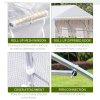 Outsunny Walk-In Polytunnel Greenhouse Warm House Garden Tunnel Shelter Plant Shed with Door and Windows, Galvanised Steel Frame, 3.5 x 3 x 2m, White