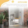 PawHut Pressure Fit Dog Stair Gate No Drilling Safety Gate Auto Close for Doorways, Hallways, 74-80cm Adjustable, 78cm Tall, White