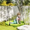 AIYAPLAY Nest Swing Seat for Kids, 100 cm Diameter Tree Swing Set w/ Height Adjustable Hanging Ropes, for Outdoor, Playground, Garden, Green