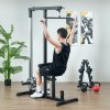 HOMCOM Lat Pull Down Machine with Extra Pulley for Seated Rows, Cable Pulley System with Adjustable Seat for Home Gym