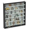HOMCOM 7-Tier Wall Mounted Display Cabinet, Display Case with 6 Adjustable Shelves, Glass Doors for Home Office Ornaments 83x80cm, Black and White
