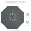 Outsunny 3(m) Garden Parasol Umbrellas, Outdoor Sun Shade with 8 Ribs, Tilt and Crank Handle for Balcony, Bench, Garden, Dark Grey