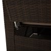 Outsunny Double Rattan Sun Lounger, Already Assembled Reclining Garden Lounger with Retractable Footrest, Glass Top Storage Table with Umbrella Hole, Garden Sunbed with Cushions and Pillows, Brown