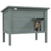 PawHut Outdoor Cat House, Feral Insulate Wooden Kitten House with Removable Floor, Water-Resistant Openable Roof, 85 x 50 x 68.5cm - Charcoal Grey