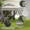 Outsunny 3 x 3(m) Pop Up Gazebo, Marquee Party Tent with Double Tier Roof, Netting and Carry Bag, Event Shelter for Outdoor Patio, Light Grey
