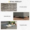 Outsunny 5 Pieces PE Rattan Garden Furniture Set, 4 Seater Garden Corner Sofa Set with Glass Coffee Table, Wicker Outdoor Furniture Set with Cushions for Patio Deck, Dark Grey