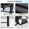 Outsunny 3 Seater Garden Swing Seat Bed with UPF30+ Adjustable Canopy, Convertible Swing Chair with Cushion, Outdoor Hammock Bench with Cup Trays for Balcony Patio, Black