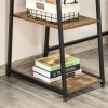 HOMCOM Computer Desk with Storage, Industrial Home Office Desk with 2 Tier Shelves and Steel Frame, Computer Table for Study Room