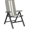 Outsunny Rattan Folding Chair Outdoor, 5-Position Adjustable Wicker Garden Dining Chair with High Backrest, Wide Armrest, for Patio, Terrace, Balcony, Black