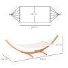 Outsunny Outdoor Garden Hammock with Wooden Stand Swing Hanging Bed for Patio White