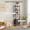 HOMCOM Industrial Bookshelf, Slim Storage Shelf with 2 Fabric Drawers and 4-tier Shelving Unit, Narrow Display Rack for Living Room, Home Office, Rustic Brown